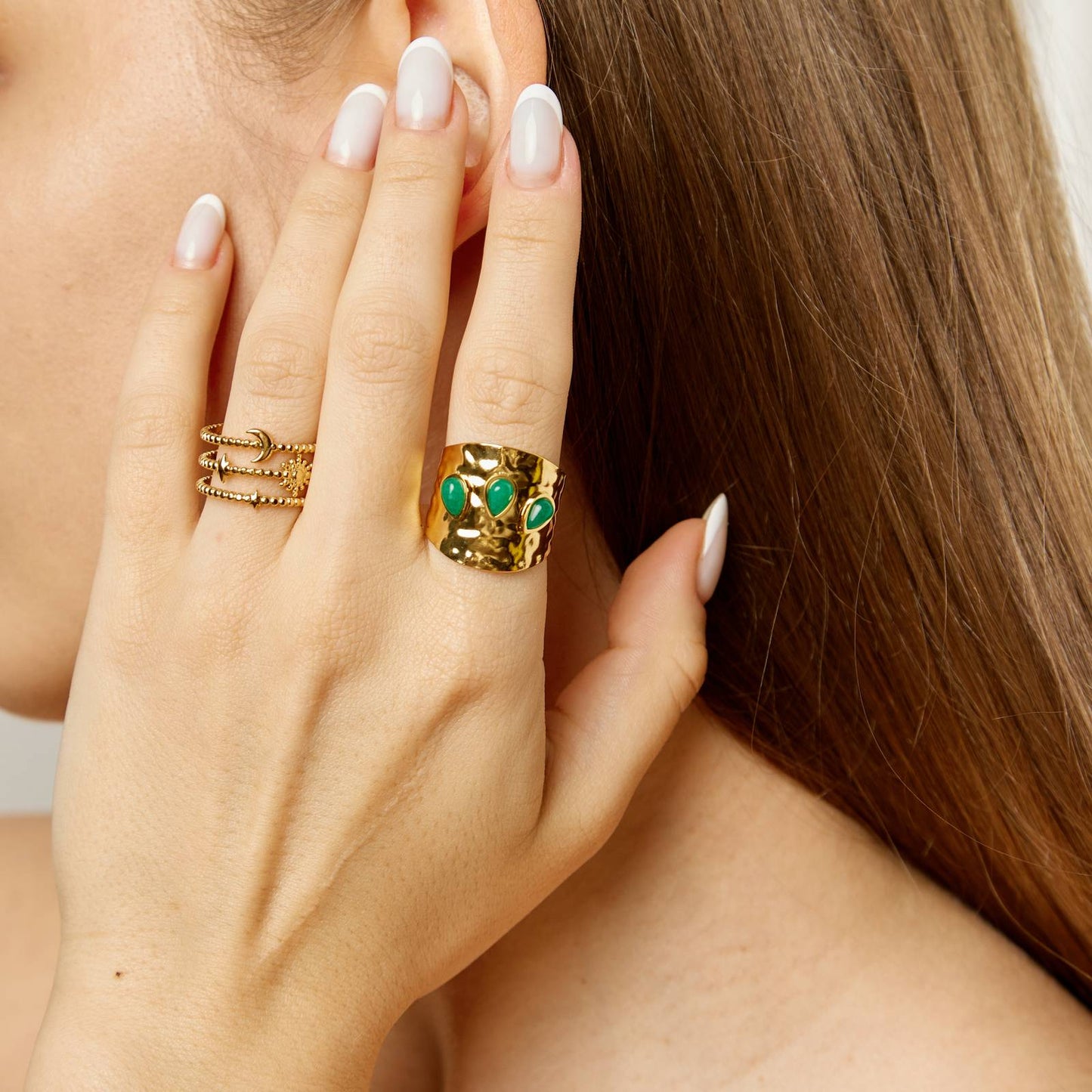 18K gold plated Stainless steel finger ring