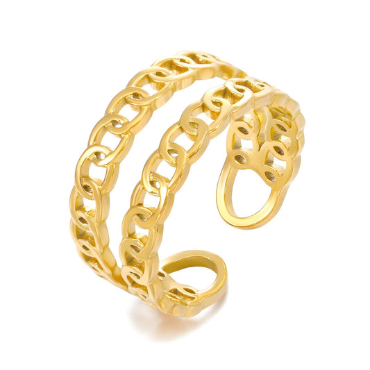 18K gold plated Stainless steel finger ring