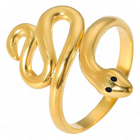 18K gold plated Stainless steel  Snake finger ring