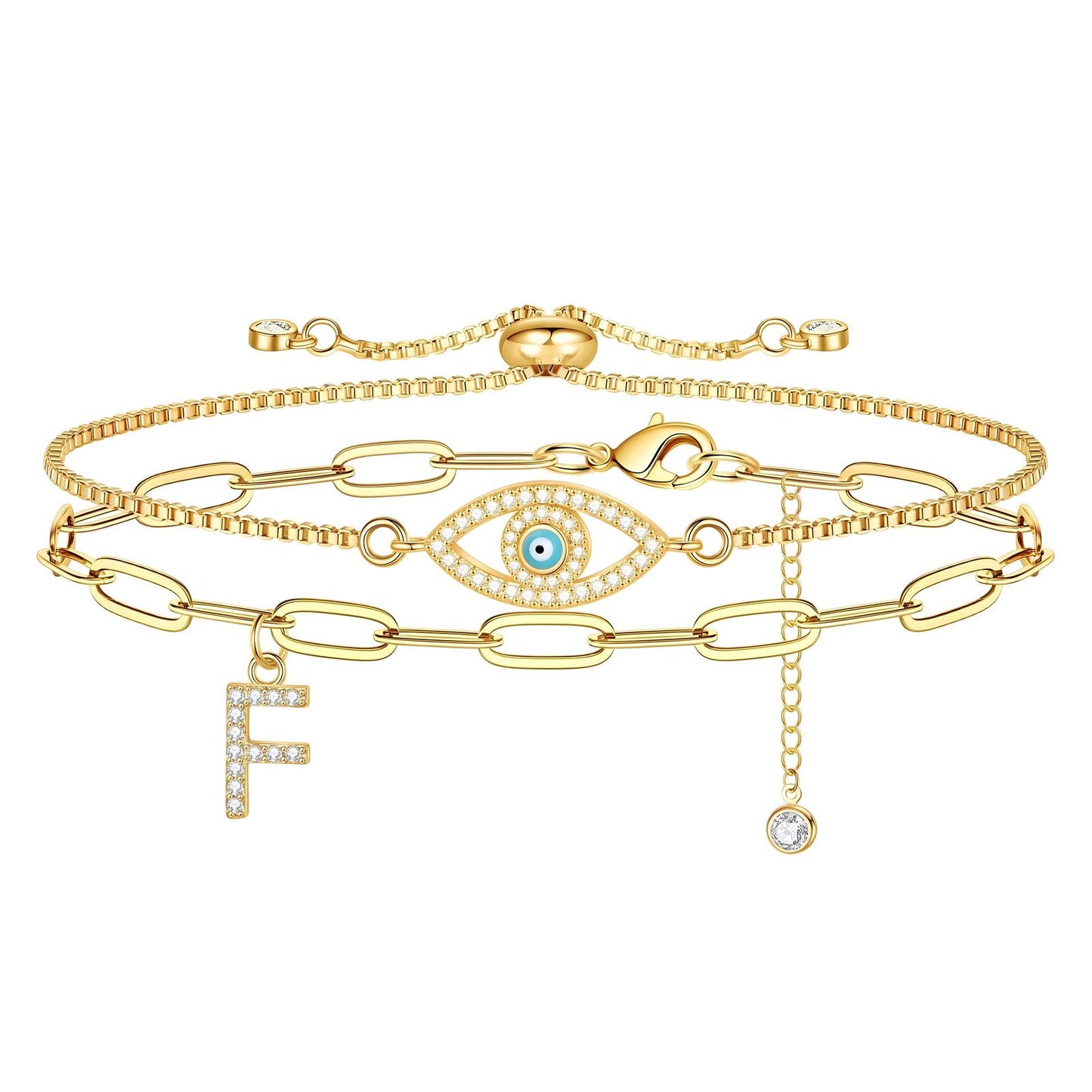 18K gold plated Stainless steel  Evil Eye bracelet