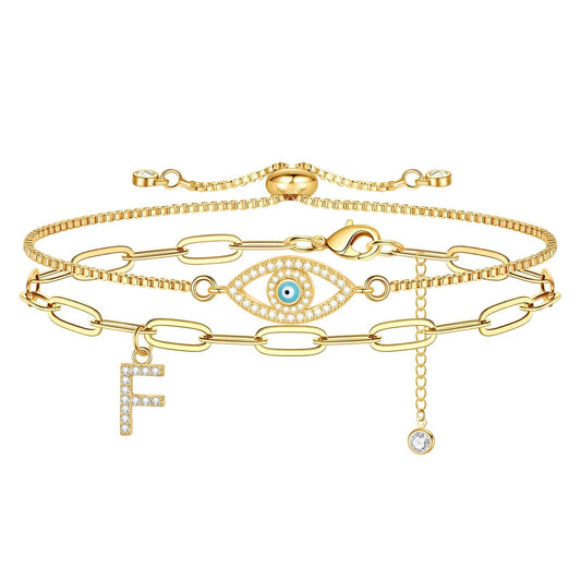 18K gold plated Stainless steel  Evil Eye bracelet