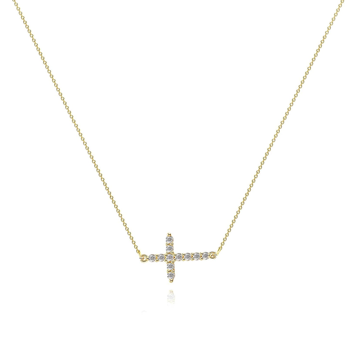 18K gold plated Stainless steel  Crosses necklace