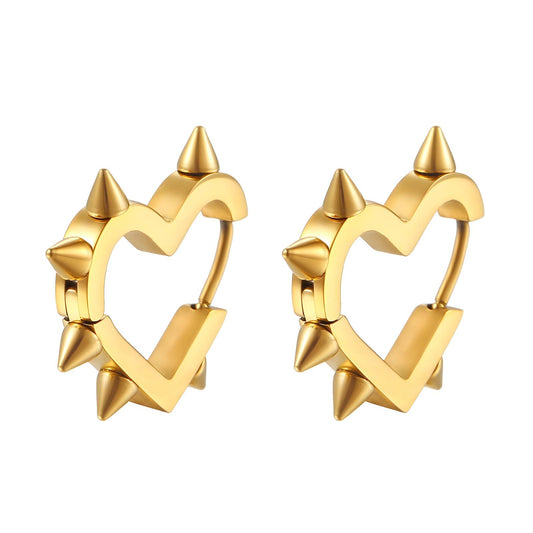 18K gold plated Stainless steel  Heart earrings