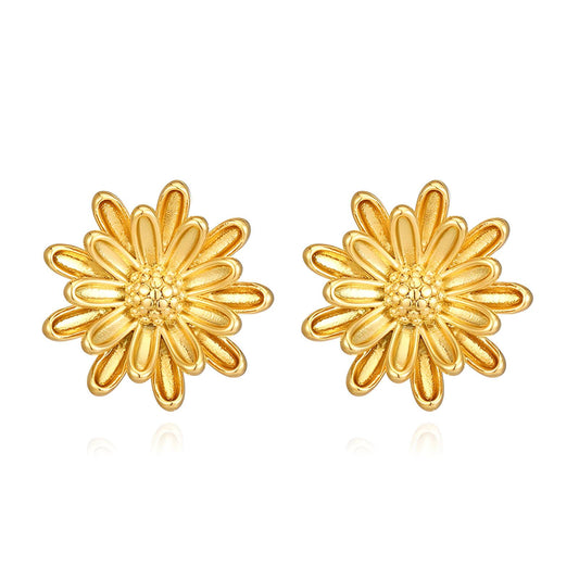 18K gold plated Stainless steel  Flowers earrings