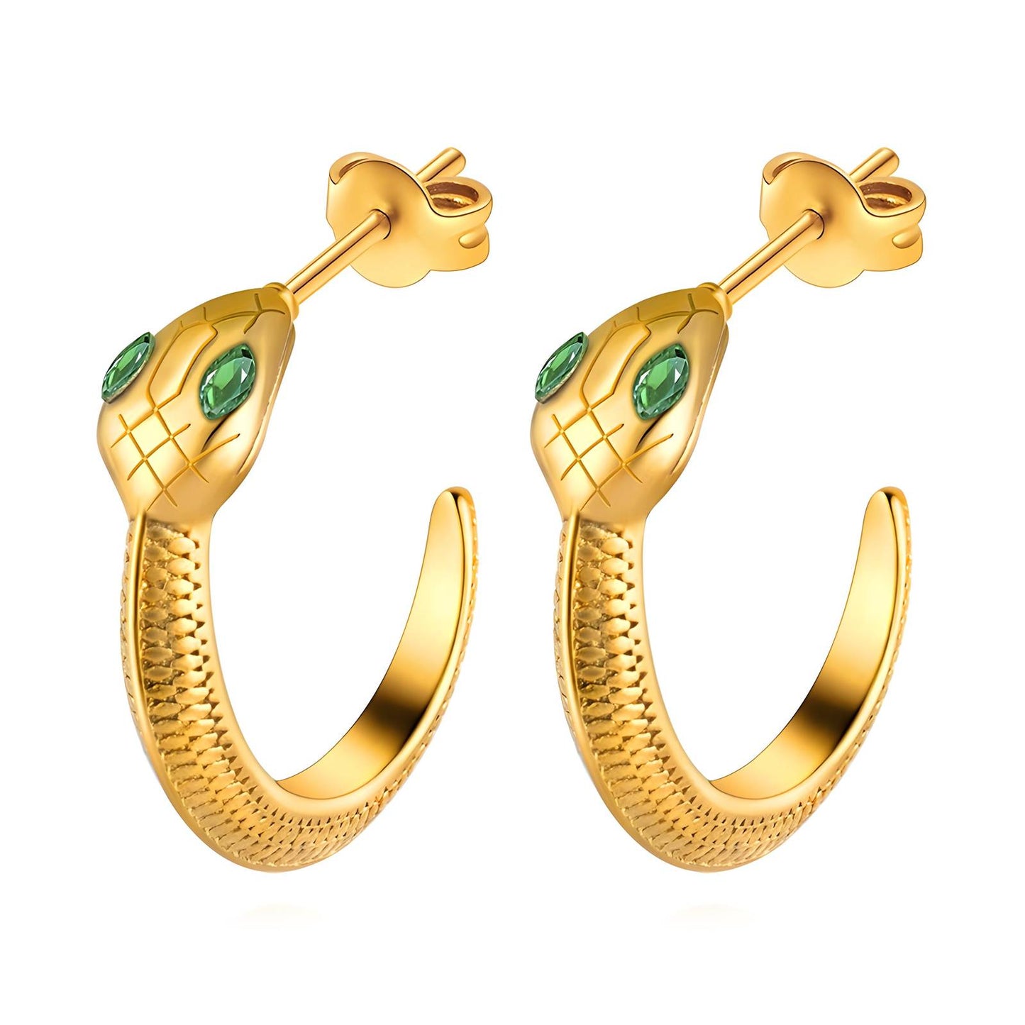 18K gold plated Stainless steel  Snakes earrings