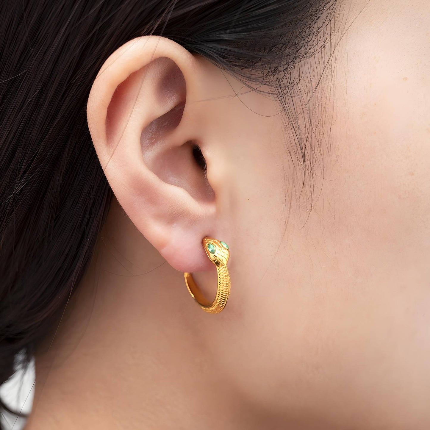 18K gold plated Stainless steel  Snakes earrings