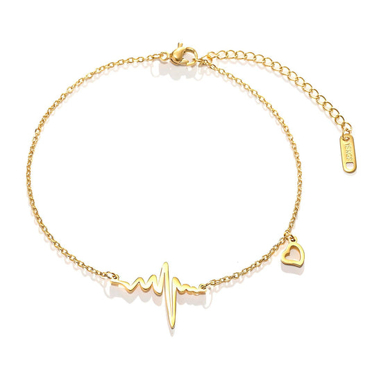 18K gold plated Stainless steel  Hearts bracelet