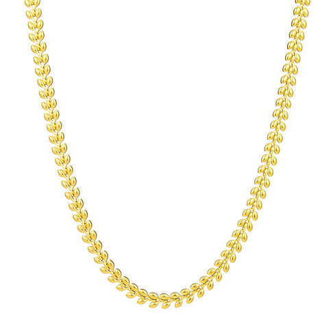 18K gold plated Stainless steel  Leafs necklace