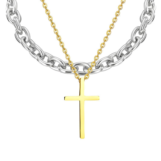 18K gold plated Stainless steel  Crosses necklace
