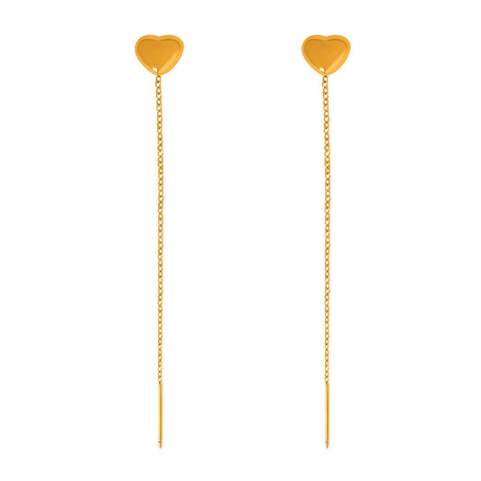 18K gold plated Stainless steel  Hearts earrings
