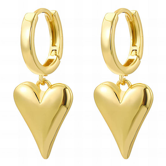 18K gold plated Stainless steel  Hearts earrings