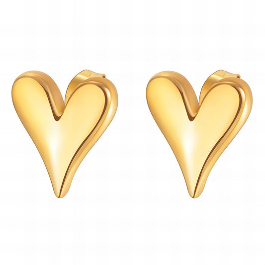 18K gold plated Stainless steel  Hearts earrings