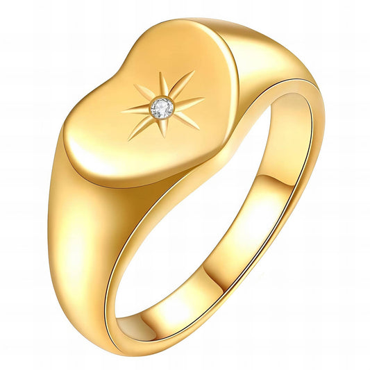 18K gold plated Stainless steel  Heart finger ring