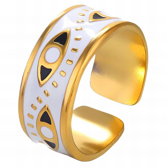 18K gold plated Stainless steel  Evil Eyes finger ring