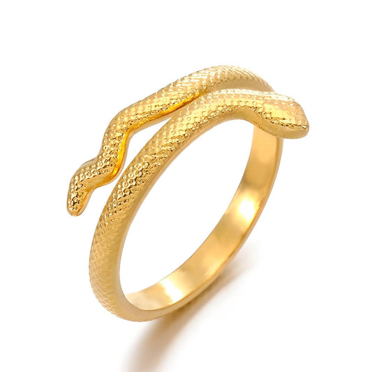 18K gold plated Stainless steel  Snakes finger ring