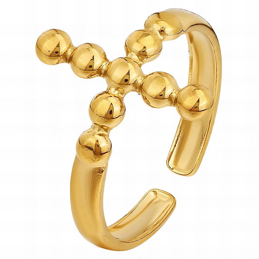 18K gold plated Stainless steel  Crosses finger ring