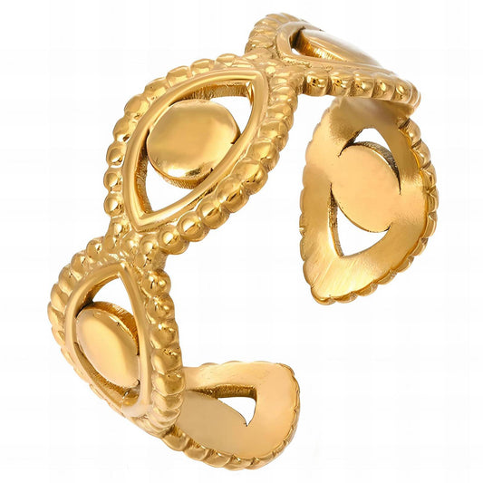 18K gold plated Stainless steel  Evil Eyes finger ring