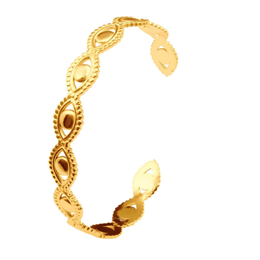 18K gold plated Stainless steel  Evil Eyes bracelet