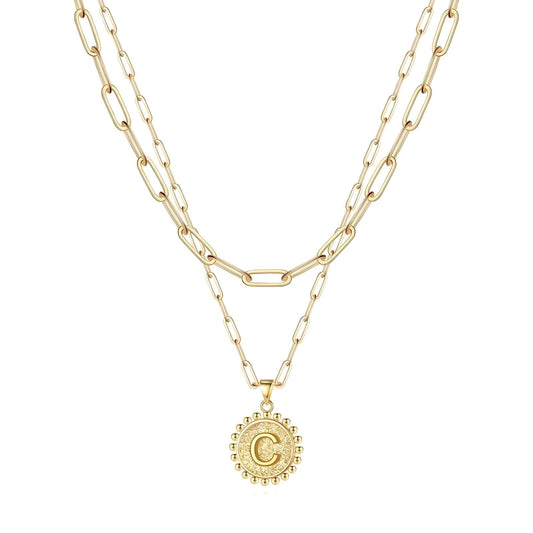 18K gold plated Stainless steel  Letter C necklace