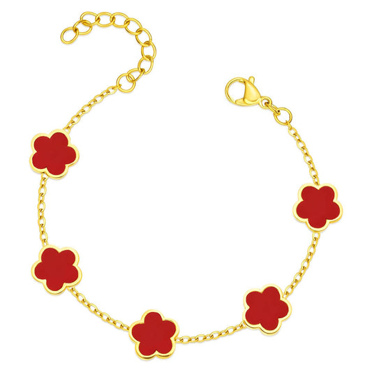 18K gold plated Stainless steel  Flower Meadow bracelet