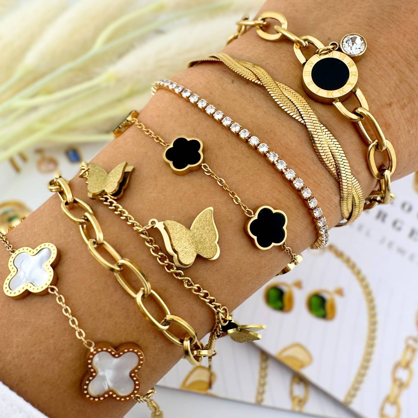 18K gold plated Stainless steel  Flower Meadow bracelet