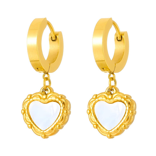 18K gold plated Stainless steel  Heart earrings