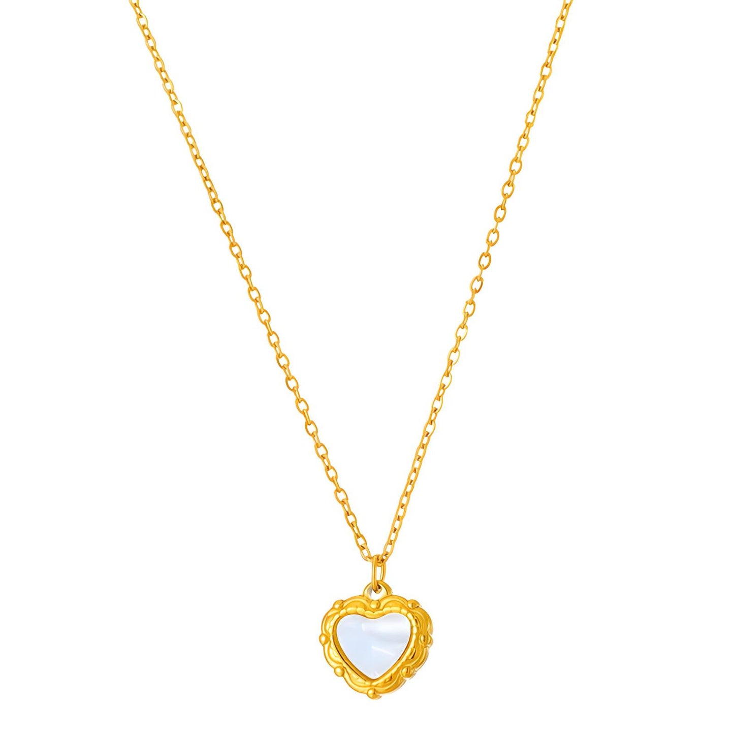 18K gold plated Stainless steel  Hearts necklace