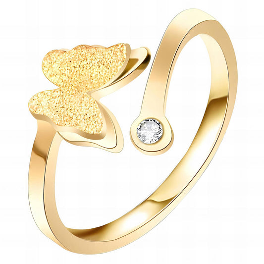 18K gold plated Stainless steel  Butterfly finger ring
