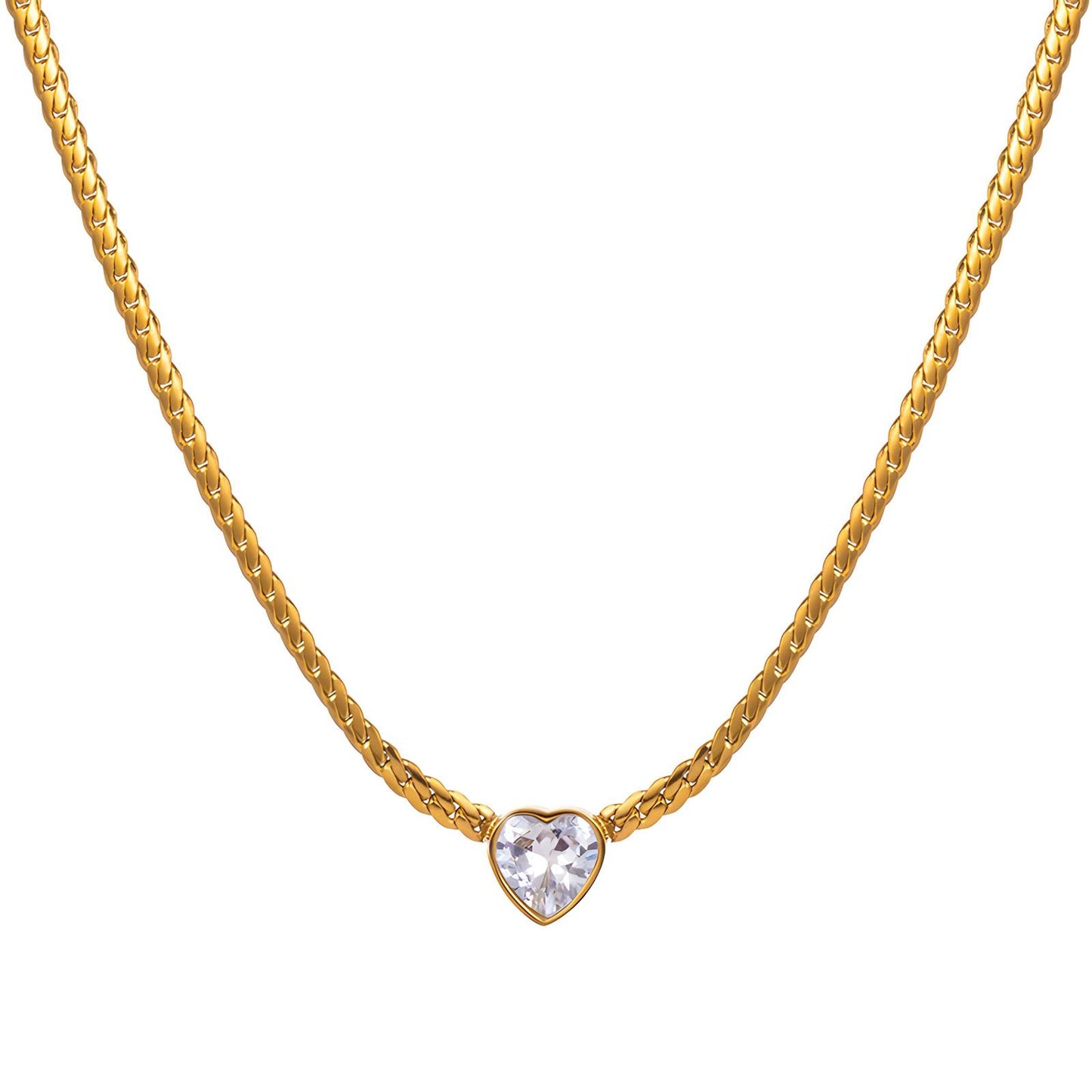 18K gold plated Stainless steel  Hearts necklace