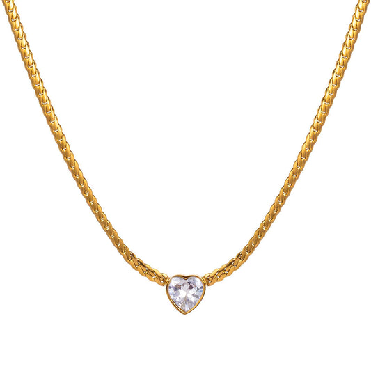 18K gold plated Stainless steel  Hearts necklace
