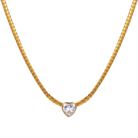 18K gold plated Stainless steel  Hearts necklace