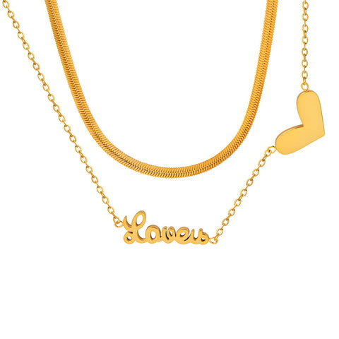 18K gold plated Stainless steel  Heart necklace