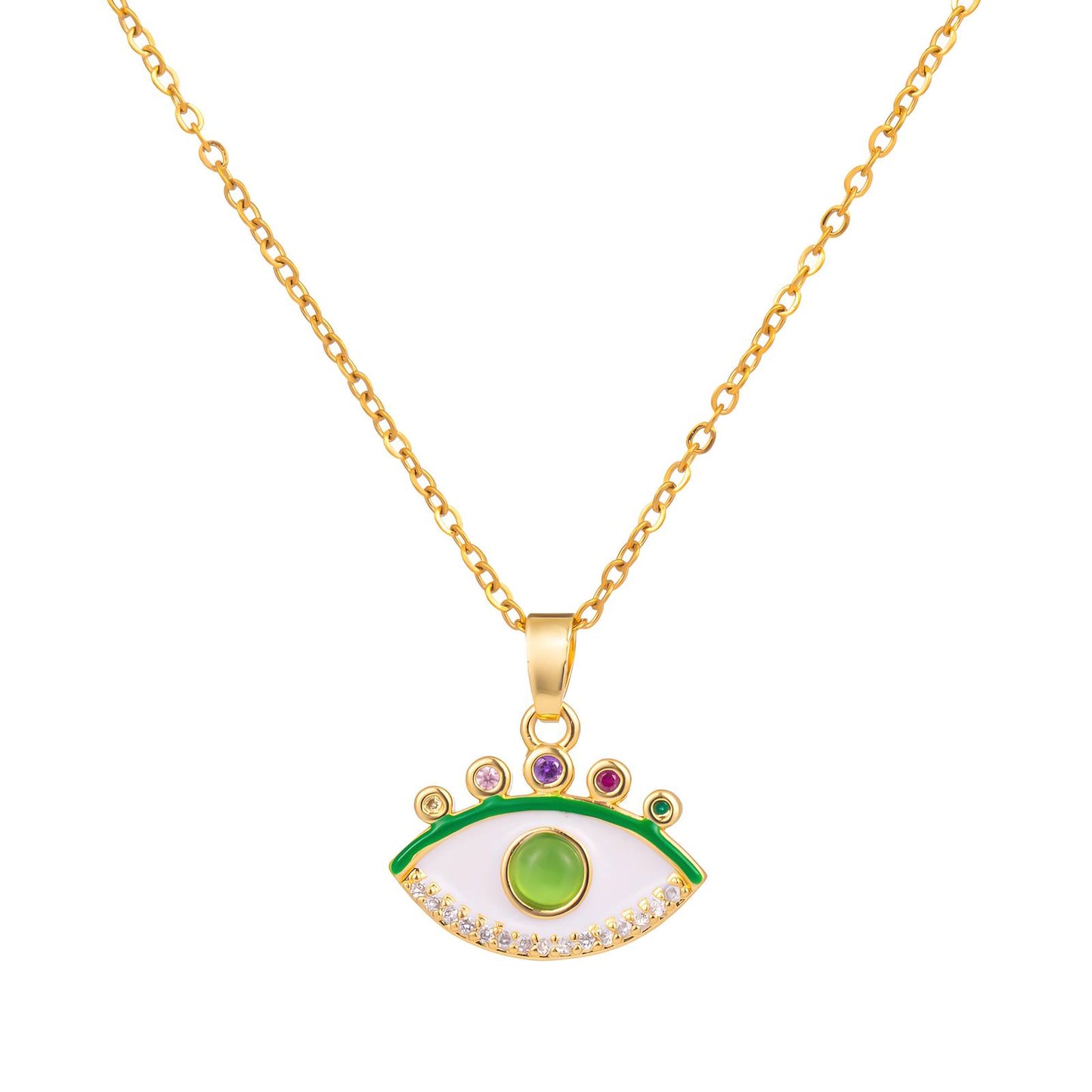 18K gold plated Stainless steel  Evil Eye necklace