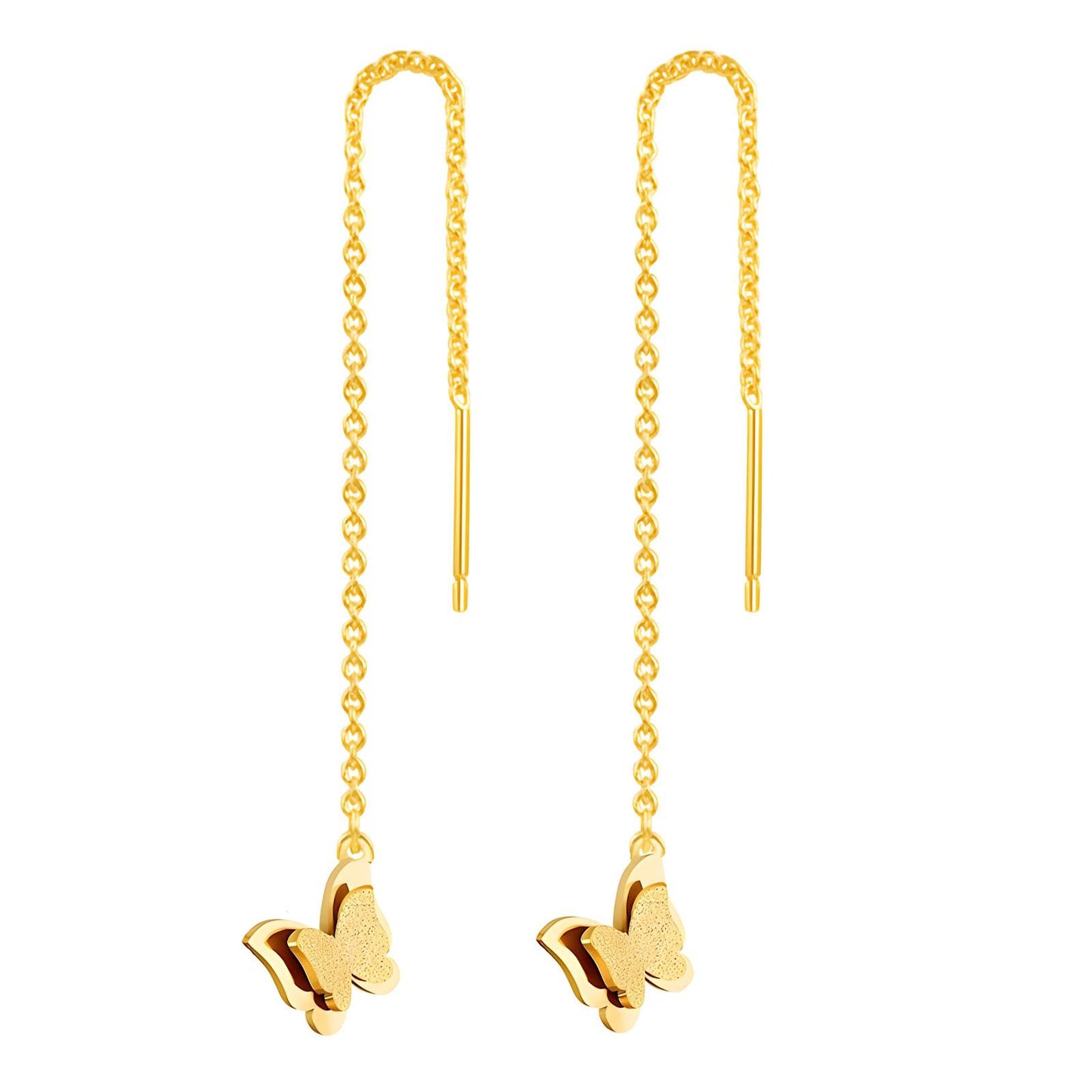 18K gold plated Stainless steel  Butterflies earrings