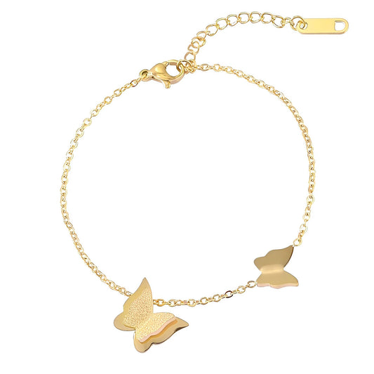 18K gold plated Stainless steel  Butterflies bracelet