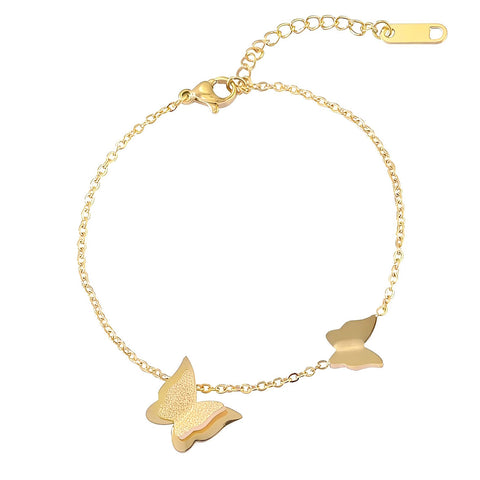 18K gold plated Stainless steel  Butterflies bracelet