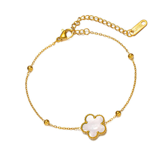 18K gold plated Stainless steel  Flower bracelet