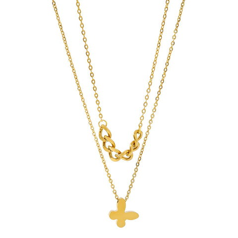 18K gold plated Stainless steel  Butterfly necklace