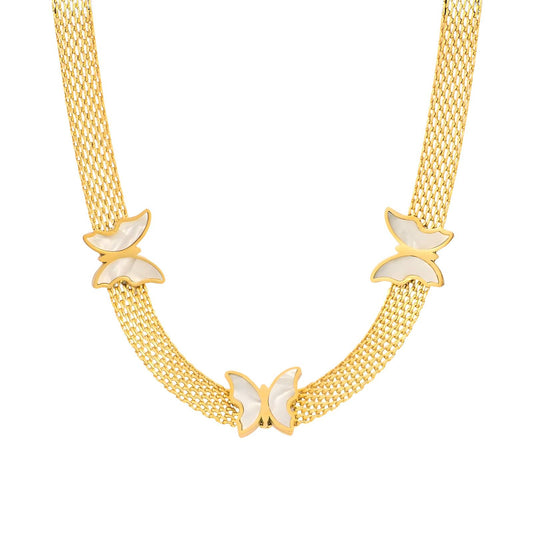 18K gold plated Stainless steel  Butterflies necklace