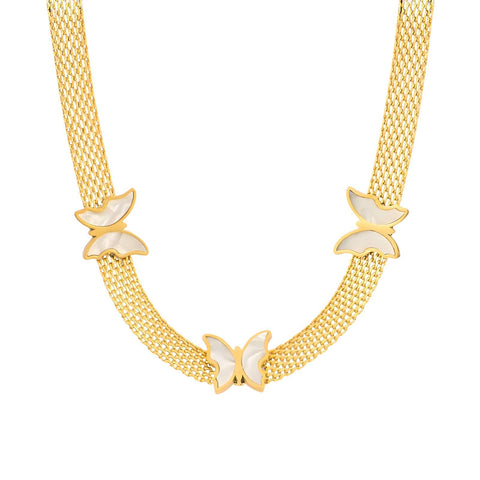 18K gold plated Stainless steel  Butterflies necklace