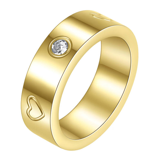 18K gold plated Stainless steel  Hearts finger ring
