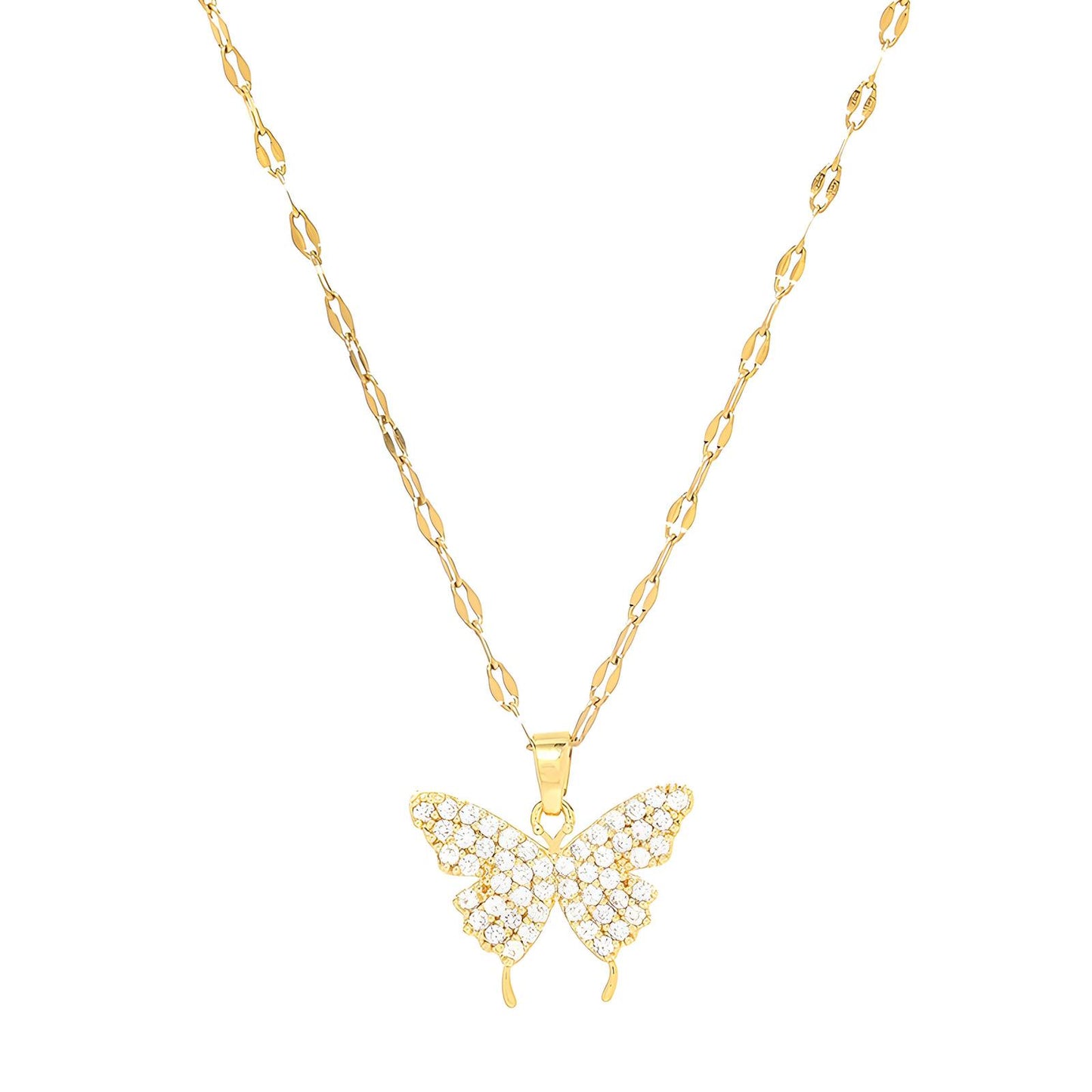 18K gold plated Stainless steel  Butterfly necklace