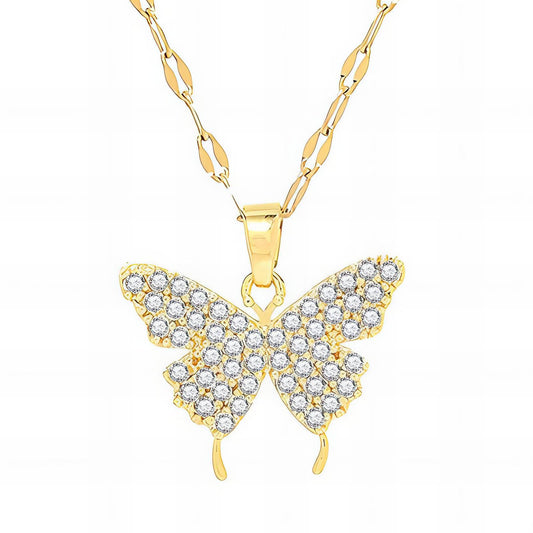 18K gold plated Stainless steel  Butterfly necklace