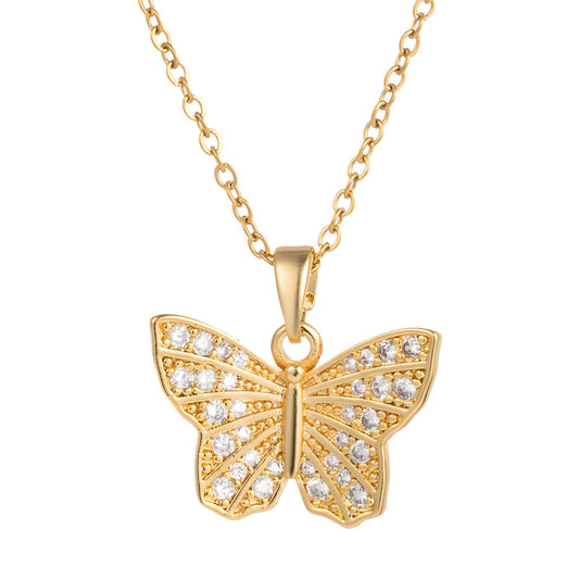 18K gold plated Stainless steel  Butterfly necklace
