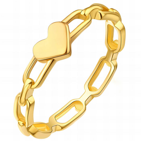18K gold plated Stainless steel  Heart finger ring