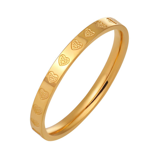 18K gold plated Stainless steel  Hearts finger ring