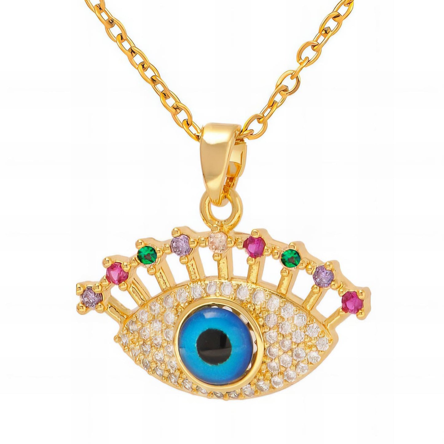 18K gold plated Stainless steel  Evil Eye necklace