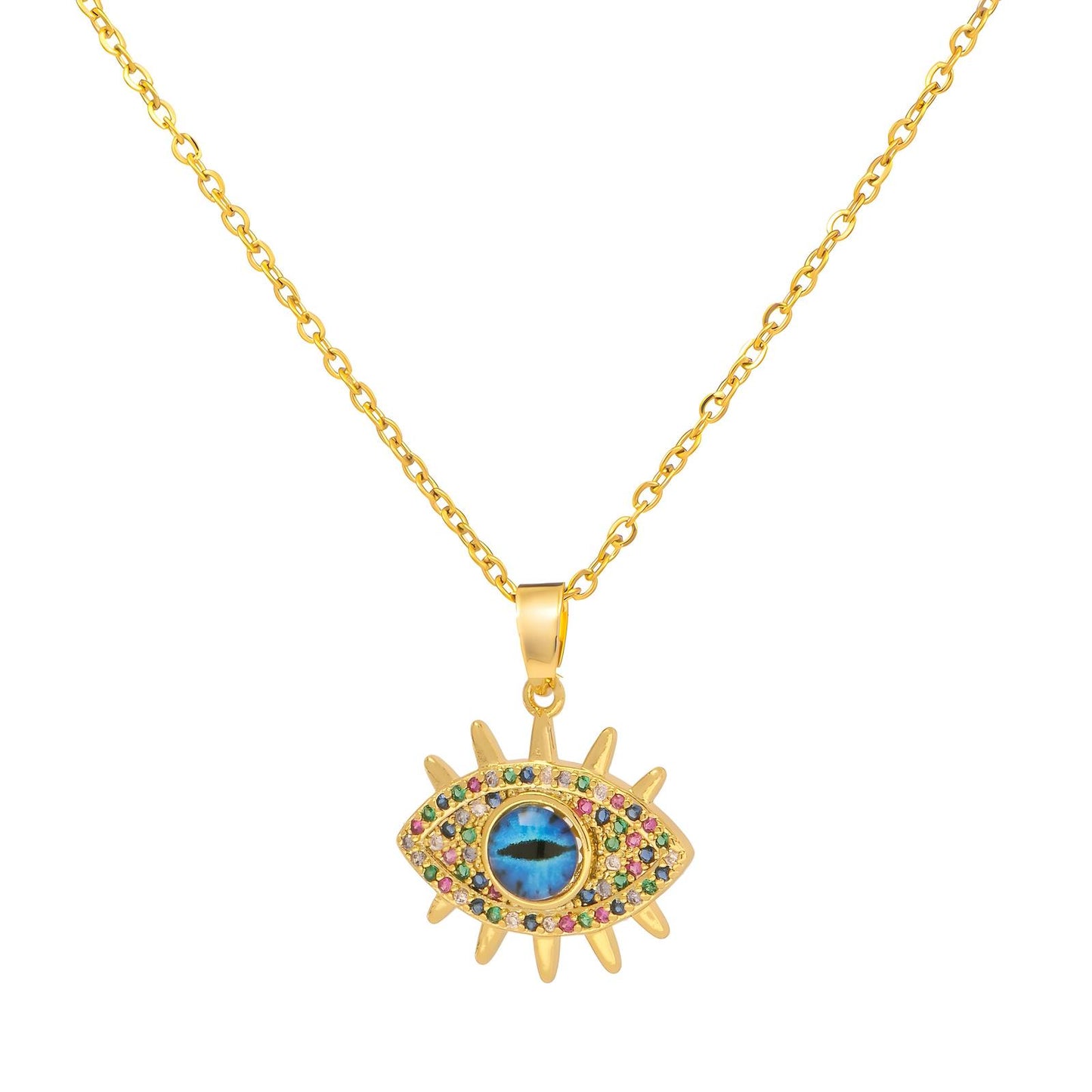 18K gold plated Stainless steel  evil eye necklace
