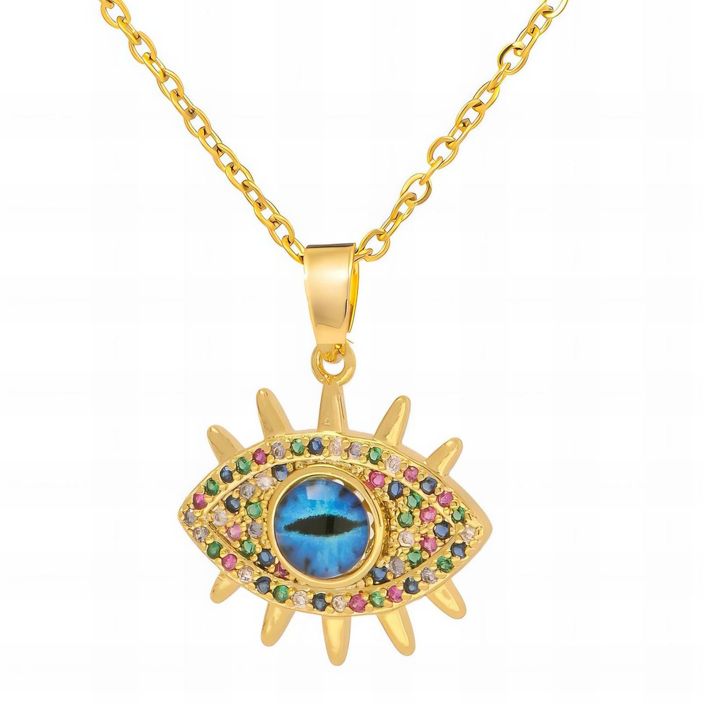 18K gold plated Stainless steel  evil eye necklace