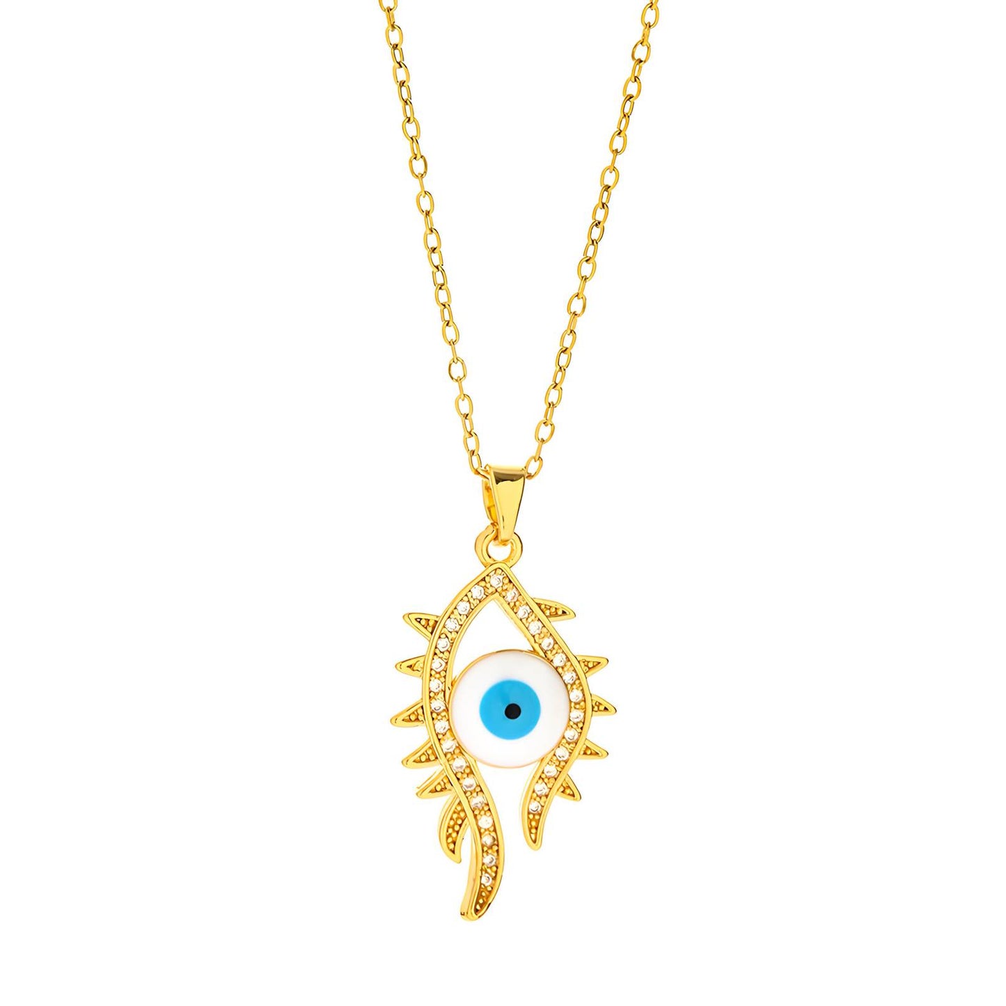 18K gold plated Stainless steel  evil eye necklace